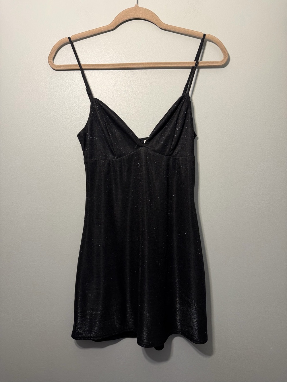 American Threads Black Sparkle Slip Dress